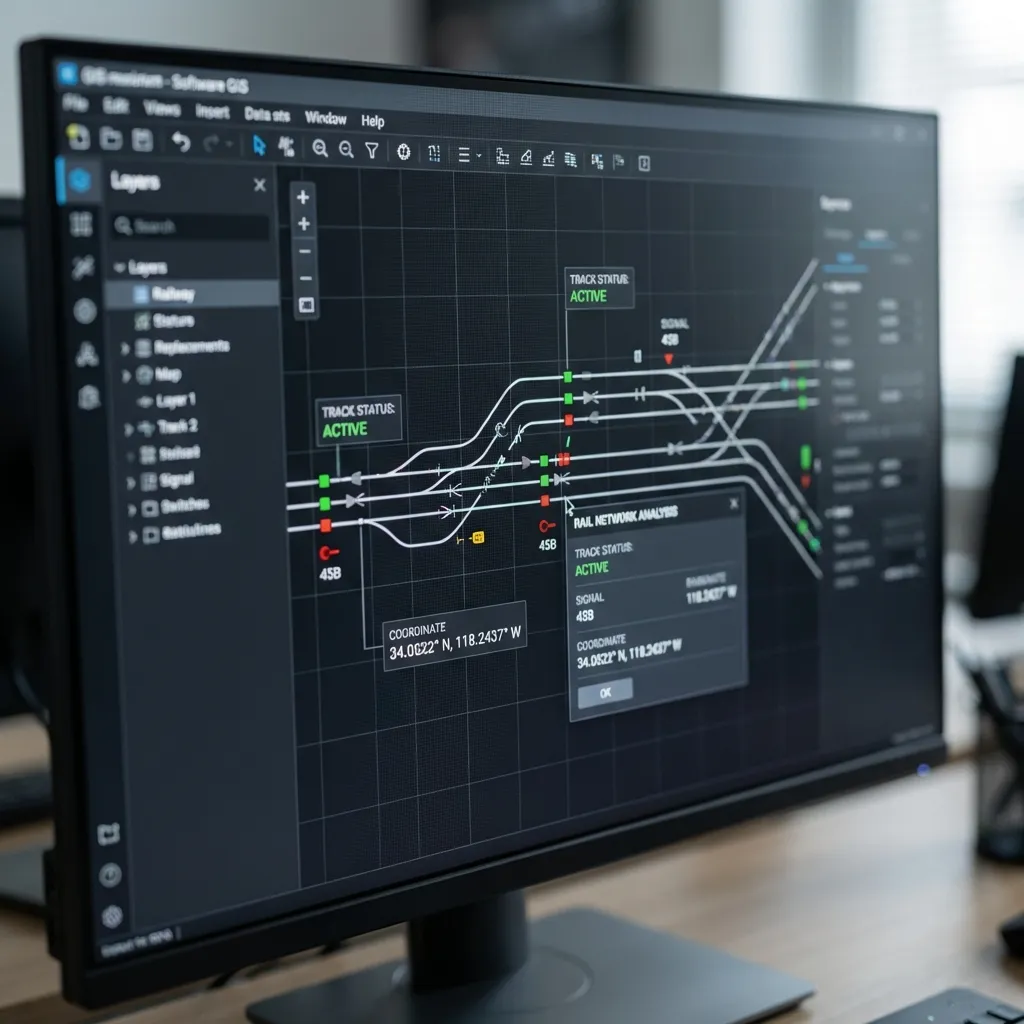 Digital map of railway infrastructure